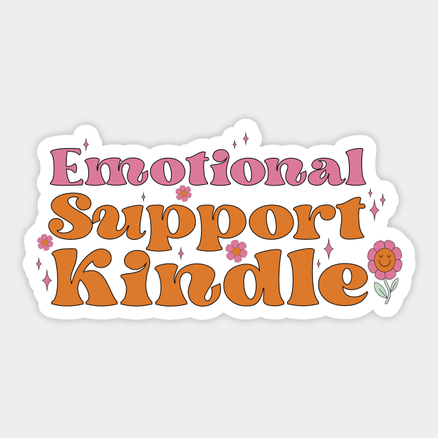 Emotional Support Kindle Pink Book Lover Sticker Bookish Vinyl Laptop Decal Booktok Gift Journal Stickers Reading Present Smut Library Spicy Reader Read Sticker by SouQ-Art